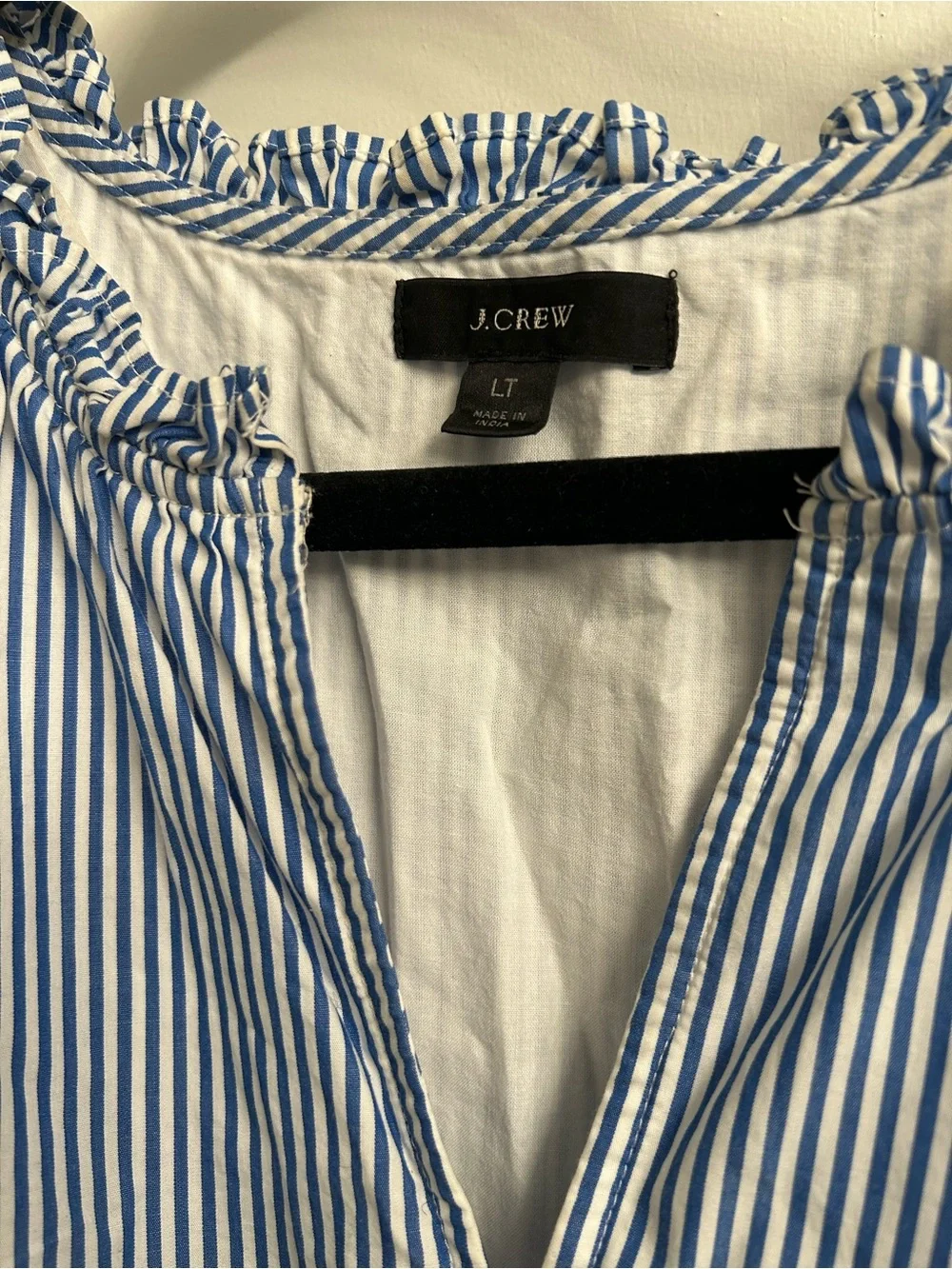 J. Crew Blue and White Striped Casual Button-Down Shirt